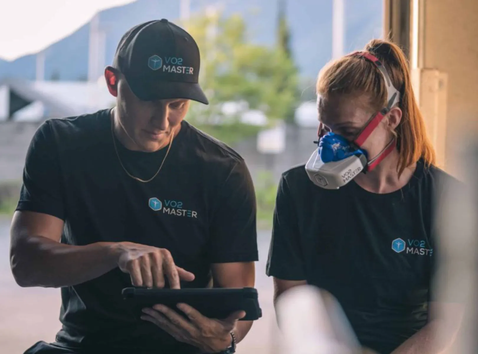 Coach guiding athlete through test procedure